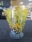 Hand Blown Spotted Vase w/ Pontil Base Crimped Rim