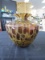 Amber/Brown Wide Body Narrow Neck Art Glass Vase
