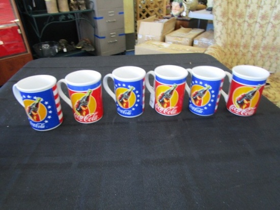 6 Coca-Cola Themed Mugs