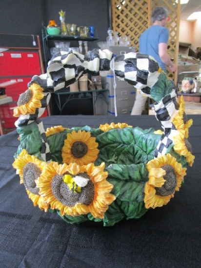 Resin Sunflower Design Basket