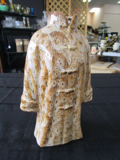 9" H Brown Fur Coat Design Jar/Vase