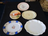 Lot - Japan Sun Set Plate, Pine Concorde China, 3 Oval Platter Dishes