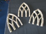 3 Antique Patina Wall Mounted Gothic Arches Décor