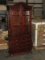 Stunning Old World Style China/Curio Cabinet w/ Arched Pediment, Beveled Glass