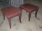 Pair - Custom End Tables Hammond Leg Transitional Modern Design Simulated Wood Top