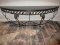 Classic French Inspired Style Demilune Console Table w/ Granite Top