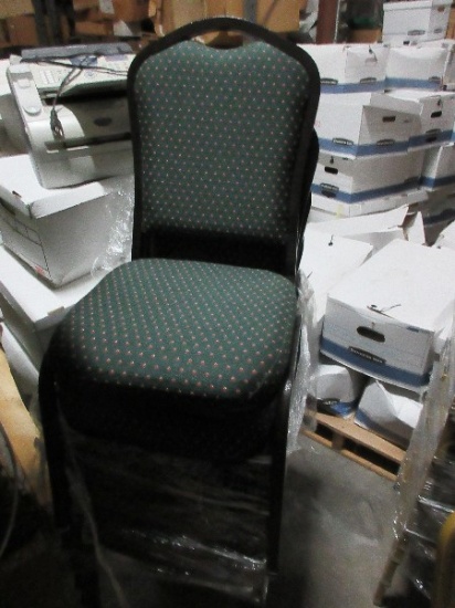 Set - 10 Silhouette Fabric Upholstered Back/Seat Padded Stack Chairs