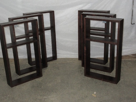 6 Pine Dark Stain Wall Décor Display Accent Shelf