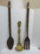 Lot - Retro Carved Large Wooden Spoon/Fork & Cast Aluminum Ladle Wall Accents