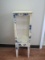 Small Curio Cabinet w/ Base Drawer on Tapered Legs Hand Painted Navy Rose Buds
