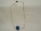 Unmarked Sterling Chain w/ Turquoise Sphere