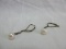Pair - Stamped 925 Dangle Pearl Earrings w/ Lever Backs