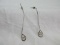 Pair - 925 Pierced Dangle Earrings w/ Tear Drop Cubic Zirconia