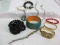Lot - Misc. Fashion Bracelets Cuff, Hinged, Bangle & Stretch Beaded, Intertwined Rope Design