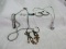 Lot - Rhinestone Bracelet, Hoop Earrings Missing Few, Pair Azure Solitaire Earrings