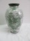 Semi-Porcelain French Country Rooster Vignette Framed by Meandering Vines Design Vase