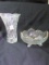 Lot - Pressed Glass Footed Console Bowl & Hexagon Panel Shape