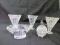 6 Pieces - Hofbauer Crystal The Byrdes Collection Blue Accent Small Fan Vases 3 3/4