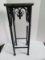 Metal Black Base Display/Plant Stand w/ Marble Top w/ Scroll & Drip Finial Design