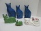 Lot - 3 Ceramic Cobalt Speckled Cat Figures 1-11 1/2