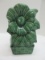 Vintage McCoy Pottery Sunflower in Basket Design Vase Green Glaze Finish