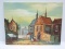 European Village Street Scene Original Acrylic on Canvas Artist Signed