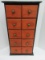 Pine Painted Hunter Green Small 10 Drawer Crafters Storage Utility Cabinet