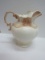 Arner's Ceramic Victorian Relief Design Handled Pitcher