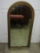 Arched Framed Beaded Trim Framed Mirror w/ Applied Accent
