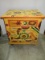 Whimsical Storage Cabinet Hand Painted Striking India Design 1 Over 1 on Cylinder Feet