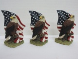 3 Batesville Casket Co. Life Symbols Hand Painted Eagle & U.S. Flag Funeral Casket