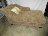 Advantage Furniture Chaise Lounge on Bun Feet w/ Accent Pillow
