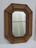 Simulated Bamboo & Cane Framed Wall Décor Mirror