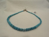 Gorgeous Southwestern Turquoise Graduated Rondelle Discs Fashion Necklace w/ Toggle Clasp