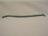 Stamped 925 Turquoise Sweetheart Bracelet w/ Lobster Clasp