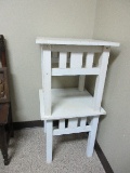 Pair - Painted White Mission Style End Tables