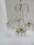 Painted White Metal 4 Arm Candle Chandelier