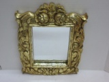 French Inspired Rosette & Scrolled Foliage Gilded Wall Décor Accent Mirror