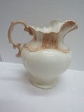 Arner's Ceramic Victorian Relief Design Handled Pitcher