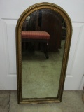 Arched Framed Beaded Trim Framed Mirror w/ Applied Accent