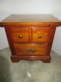Broyhill Furniture Lenoir House Collection Knotty Pine Finish 2 Drawer Night Stand