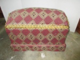 Wooden Upholstered Dome Chest Harlequin Pattern