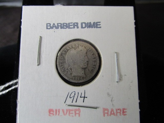 Rare Silver Barber Dime 1914