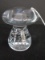 Murano Clear Mushroom Paperweight w/ Controlled Bubble Design Polished Base