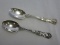 2 sterling Teaspoons Gorham Buttercup & Other Floral Pattern w/ Monogram- 25.25 GRAMS EACH