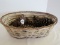 Decorative White Washed Hand Woven Basket Wire Frame w/ Pine Cones