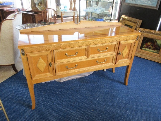 Stanley Furniture Capri Collection Style Maple Wood Tone Buffet w/ 2 Center Drawers Flanked