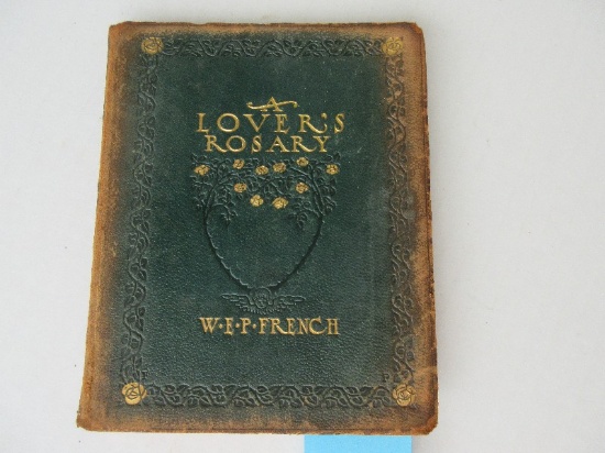 Rare Antique Book A Lover's Rosary Leather Embossed Cover 1st Hundred Autographed Edition