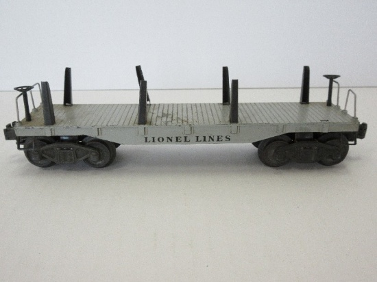 Vintage Lionel Lines No.6411 Grey Log Car w/ Upright Stakes