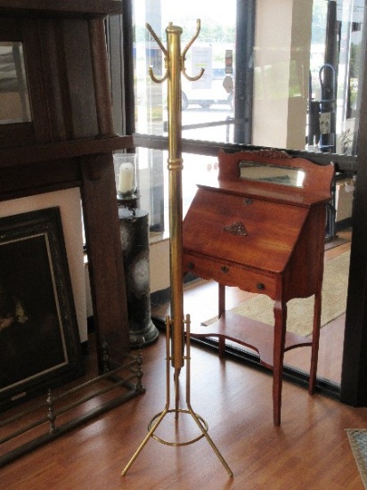 Brass Finish Coat/Hat Rack Stand